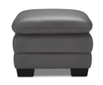 Kendrick Leather Ottoman - Grey