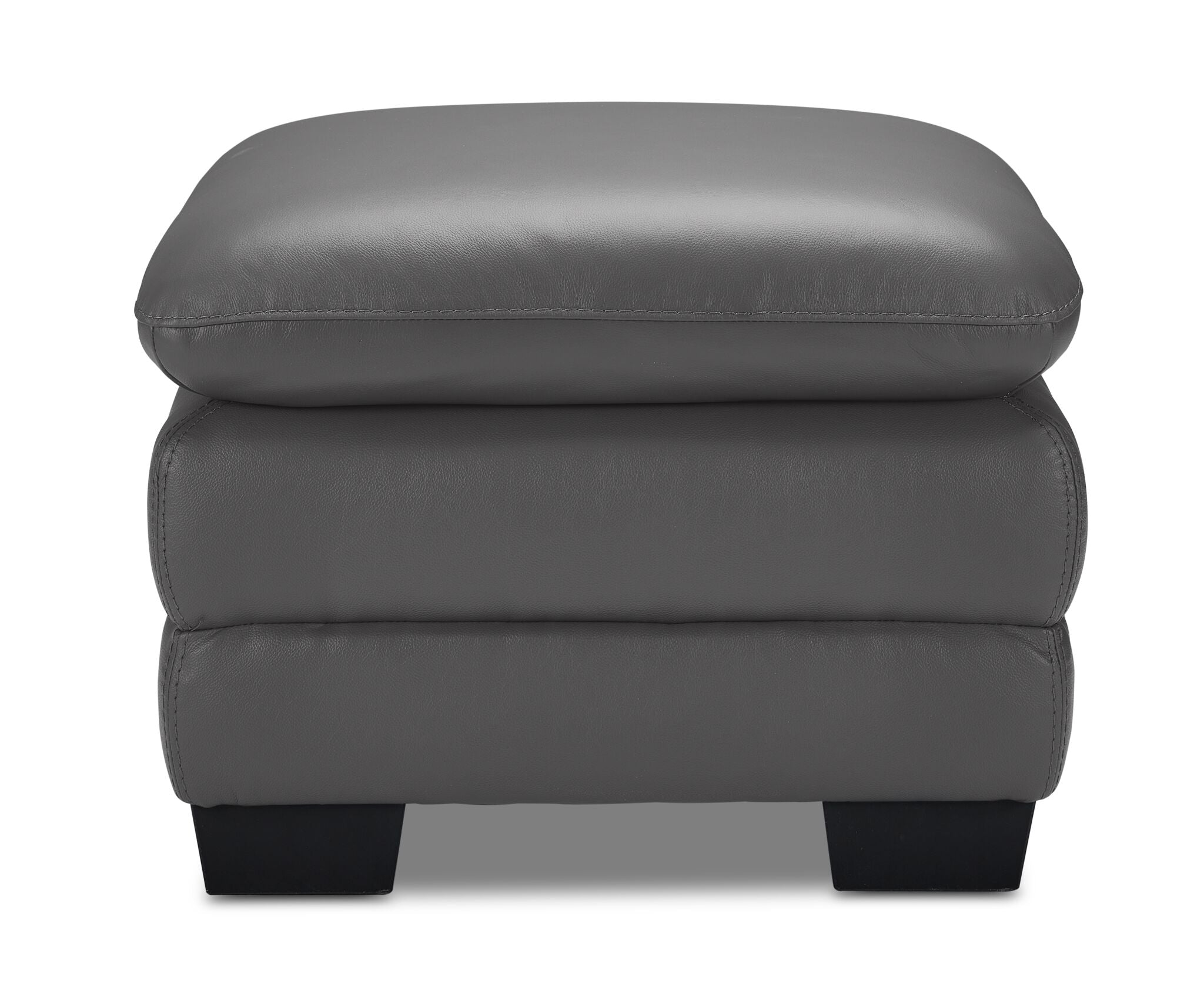 Kendrick Leather Ottoman - Grey