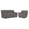 Kendrick Ens. Sofa et fauteuil en cuir - gris
