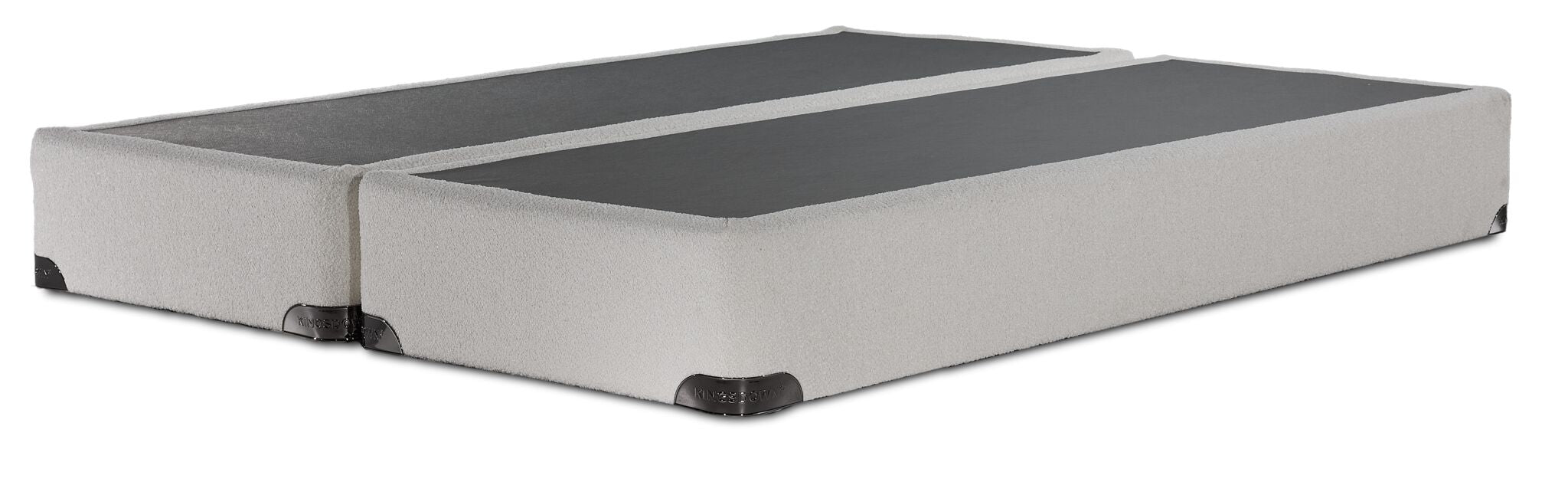 Kingsdown White Boucle King Split Boxspring