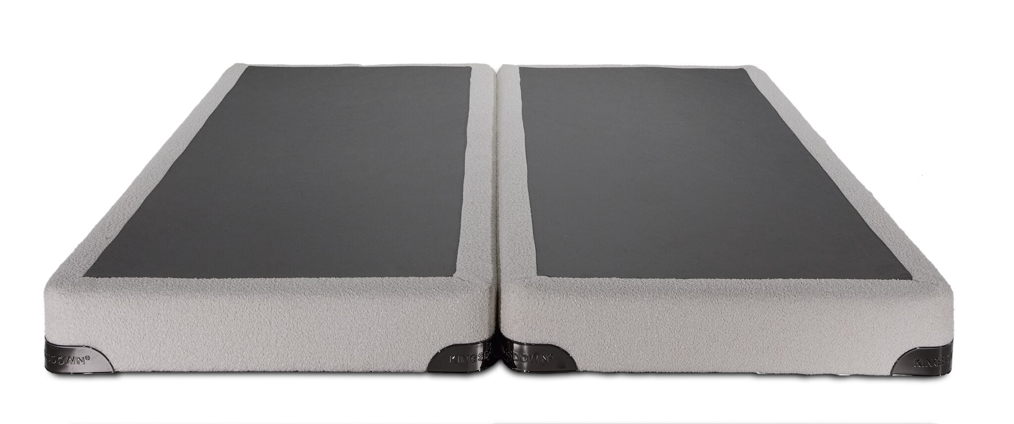 Kingsdown White Boucle King Split Low Profile Boxspring