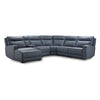 Kingsley Sectionnel inclinable électrique en cuir 6 mcx avec fauteuil allongé à gauche - bleu