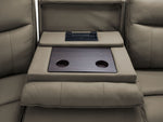 Kingsley Leather 6-Piece Power Reclining Sectional with Left-Facing Chaise - Grey