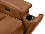 Kingsley Leather 6-Piece Power Reclining Sectional with Left-Facing Chaise - Tan