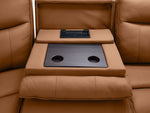Kingsley Leather 6-Piece Power Reclining Sectional with Left-Facing Chaise - Tan