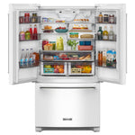 KitchenAid 35.75" 20 Cu. Ft. White Counter-Depth French Door Refrigerator - KRFC136RWH