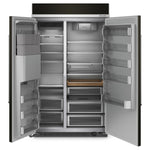 KitchenAid 47.25" 29.4 Cu. Ft. PrintShield Black Stainless Built-In Side-by-Side Refrigerator with Ice and Water Dispenser - KBSD708MBS