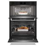 KitchenAid PrintShield™ Finish Black Stainless Steel 27" Combination Wall Oven (5.7 Cu.Ft.) - KOEC527PBS