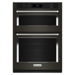 KitchenAid Black Stainless Steel with PrintShield™ Finish 30" Wall Oven and Microwave Combination (5.0 Cu. Ft. / 1.4 Cu. Ft.)- KOEC530PBS