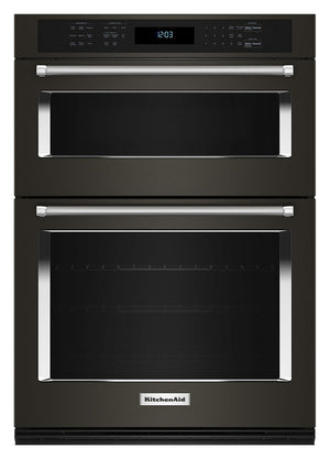 KitchenAid Combiné Four encastré et four à micro-ondes (5,0 pi³ / 1,4 pi³) 30 po acier inoxydable noir PrintShieldMC KOEC530PBS