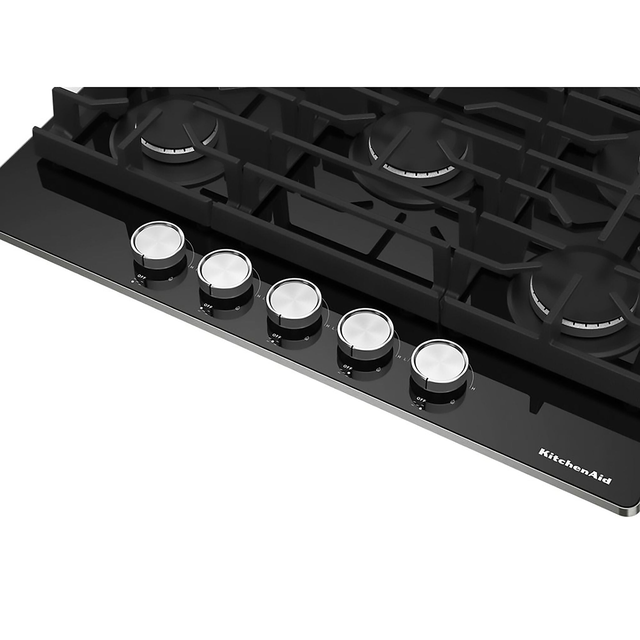 KitchenAid Black 36" Gas Cooktop - KCGG536PBL