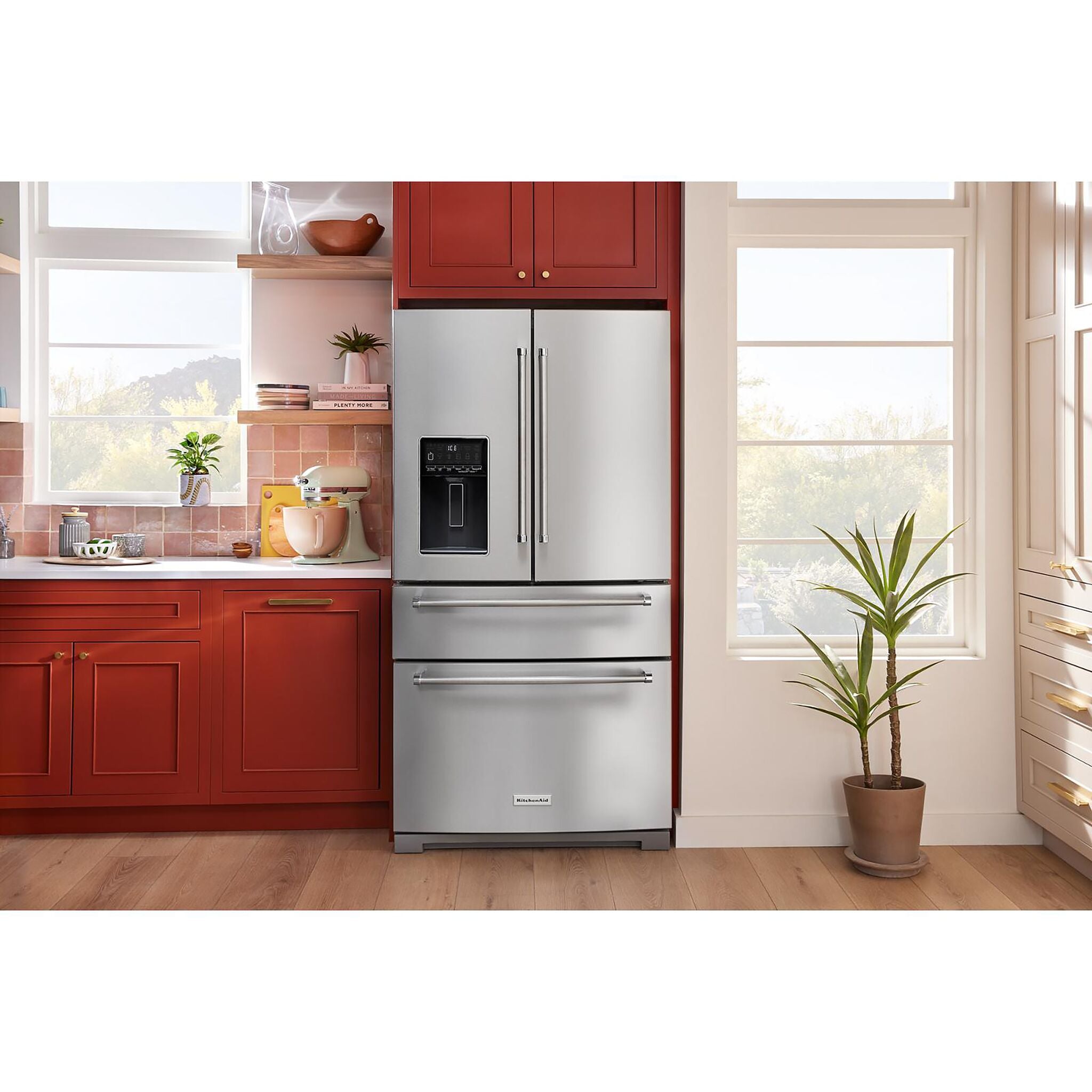 KitchenAid 35.75" 26.2 Cu. Ft. PrintShield Stainless French Door Refrigerator - KRMF536RPS