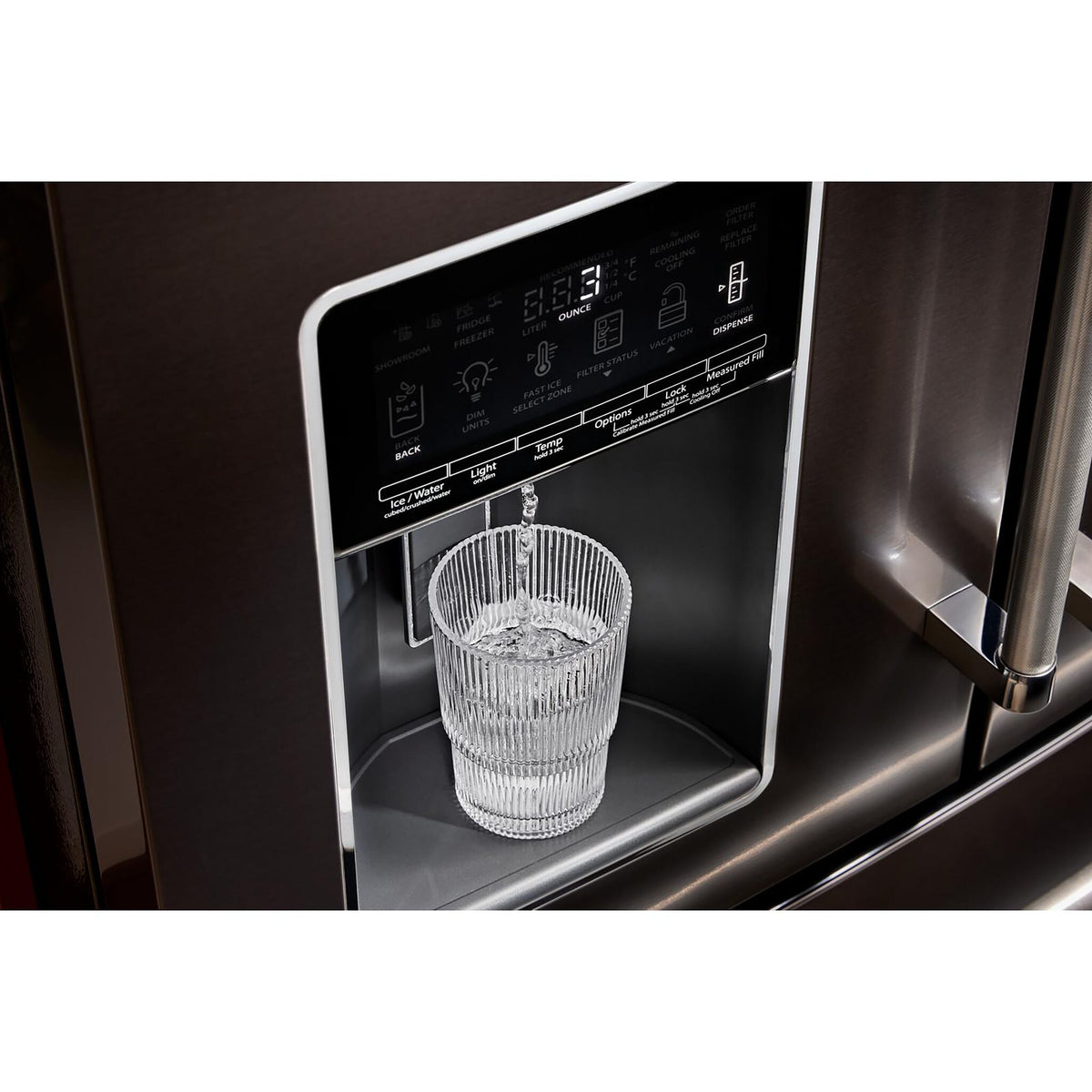 KitchenAid 35.75" 26.2 Cu. Ft. Black Stainless French Door Refrigerator - KRMF536RBS