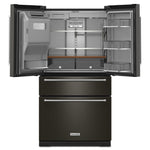KitchenAid 35.75" 26.2 Cu. Ft. Black Stainless French Door Refrigerator - KRMF536RBS