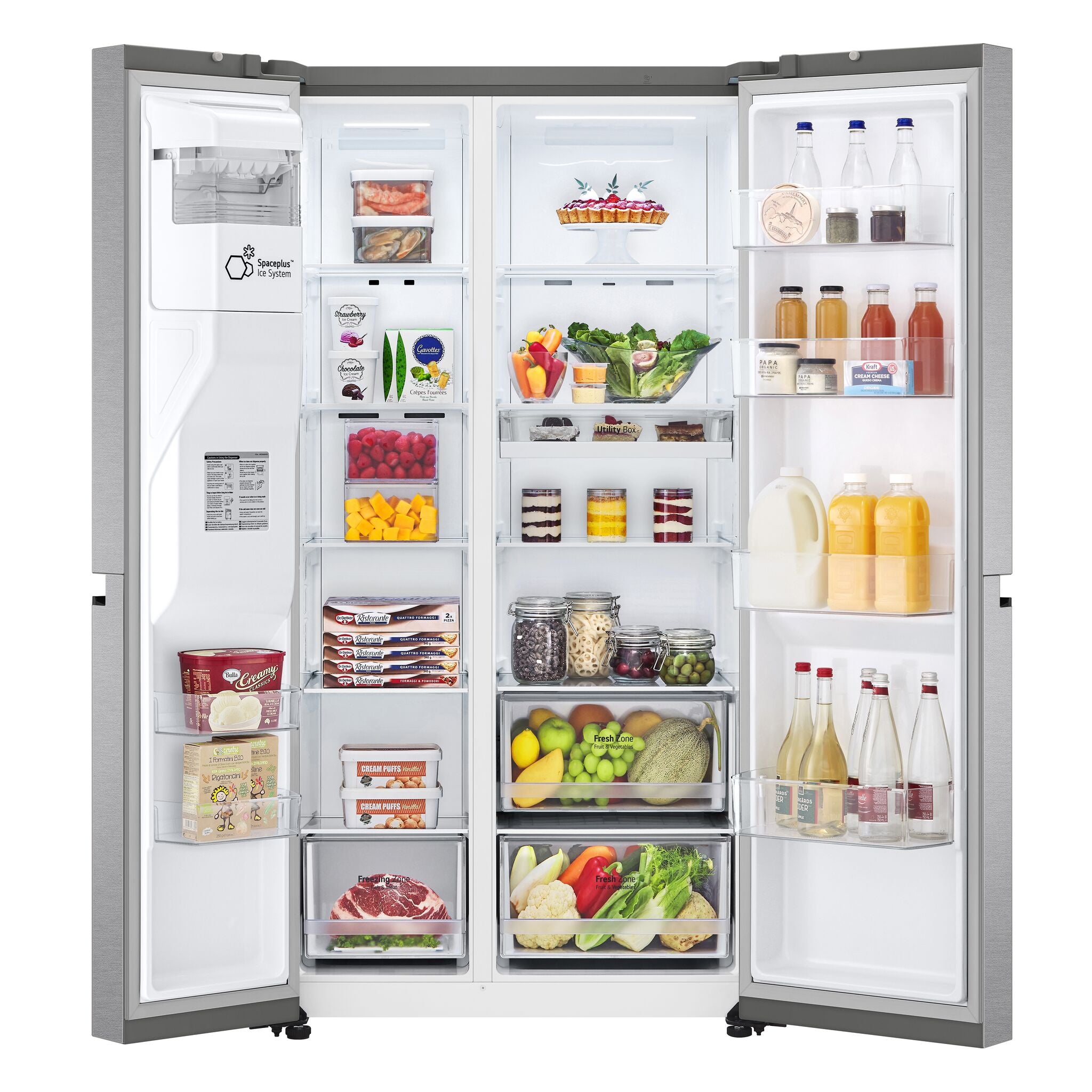 LG 36" 23 Cu. Ft. Platinum Silver Side-by-Side Counter-Depth Refrigerator with Ice & Water Dispenser - LS23C4230V