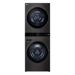 LG Unité simple WashTowerMC avec laveuse à chargement frontal 5,8 pi³ et sécheuse électrique 7,8 pi³ à thermopompe sans évent acier noir WKHC252HBA