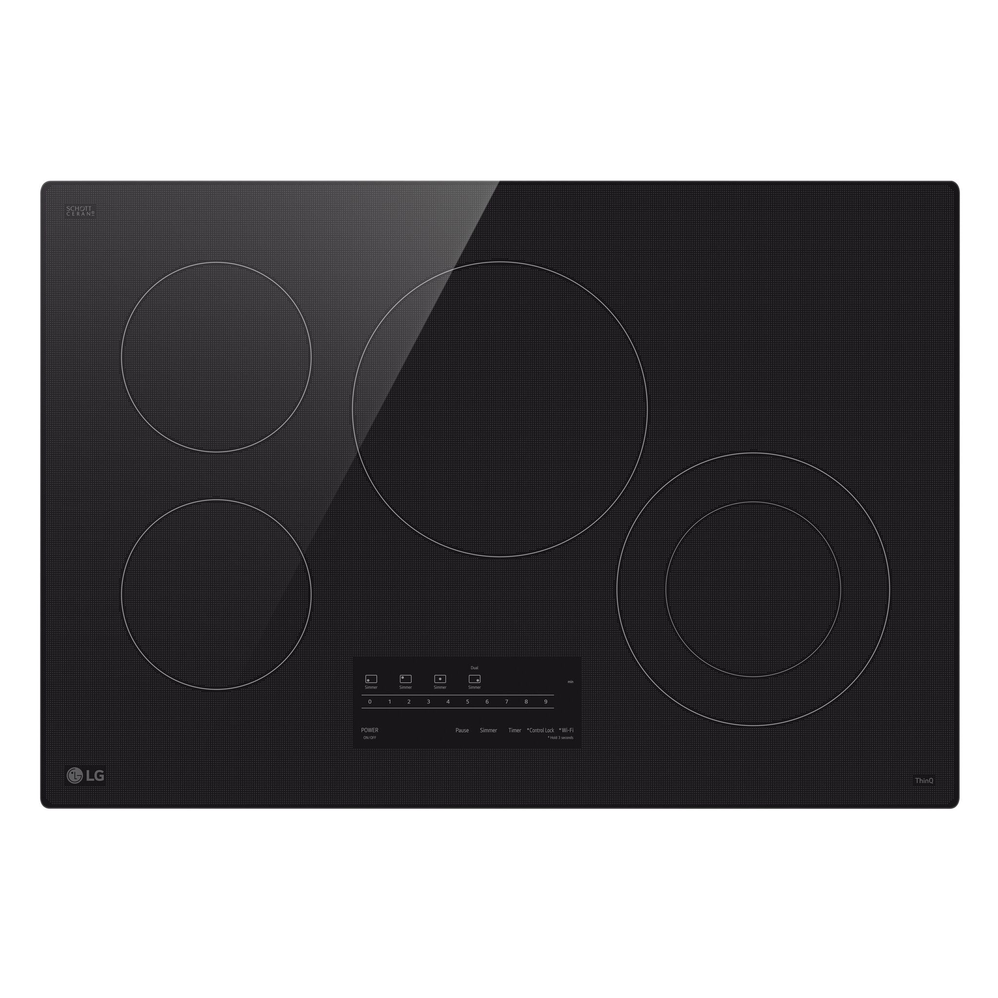 LG Black Smart 30" Electric Cooktop - CBEW3013BE