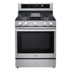 LG Cuisinière intelligente au gaz 6,3 pi³ autonome avec friture à air acier inoxydable résistant aux taches LRGN6325X