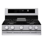 LG Smudge Resistant Stainless Steel Smart Gas Freestanding Range with Air Fry (6.3 Cu.Ft) - LRGN6325X