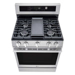 LG Smudge Resistant Stainless Steel Smart Gas Freestanding Range with Air Fry (6.3 Cu.Ft) - LRGN6325X