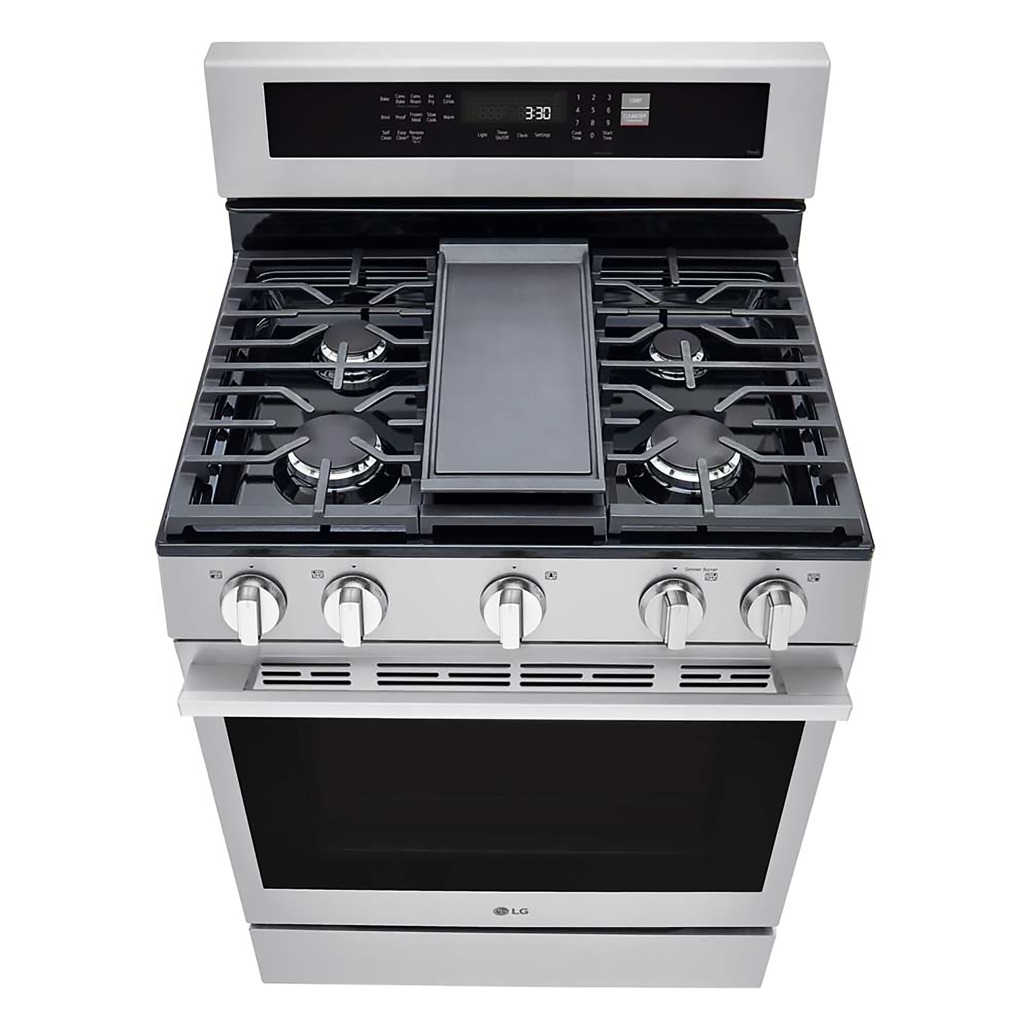LG Smudge Resistant Stainless Steel Smart Gas Freestanding Range with Air Fry (6.3 Cu.Ft) - LRGN6325X