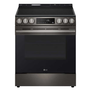 LG Cuisinière intelligente électrique 6,3 pi³ encastrable avec friture à air acier inoxydable noir résistant aux taches LSEL6333ZE