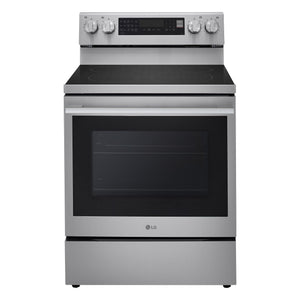 LG Cuisinière intelligente électrique 6,3 pi³ autonome avec Air Sous Vide acier inoxydable résistant aux taches LREN6325XE