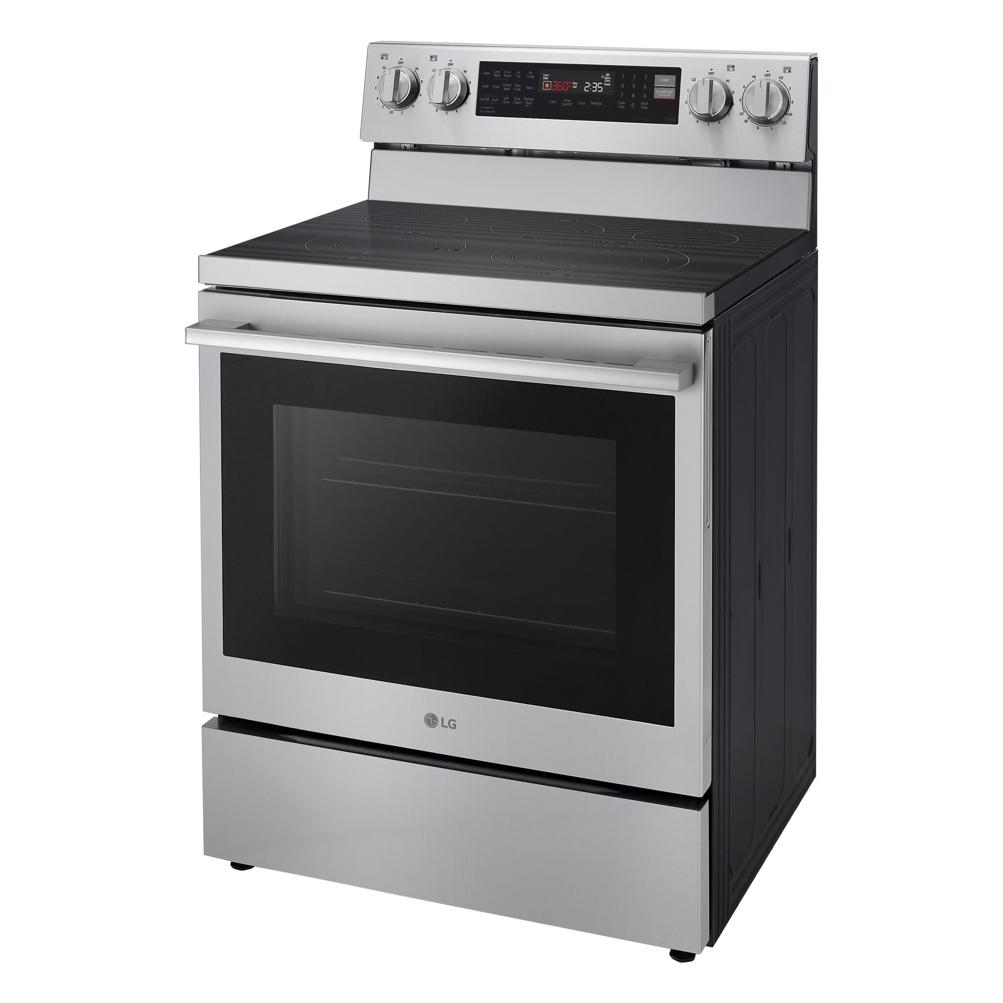 LG Smudge Resistant Stainless Steel Smart Electric Freestanding Range with Air Sous Vide (6.3 Cu.Ft) - LREN6325XE