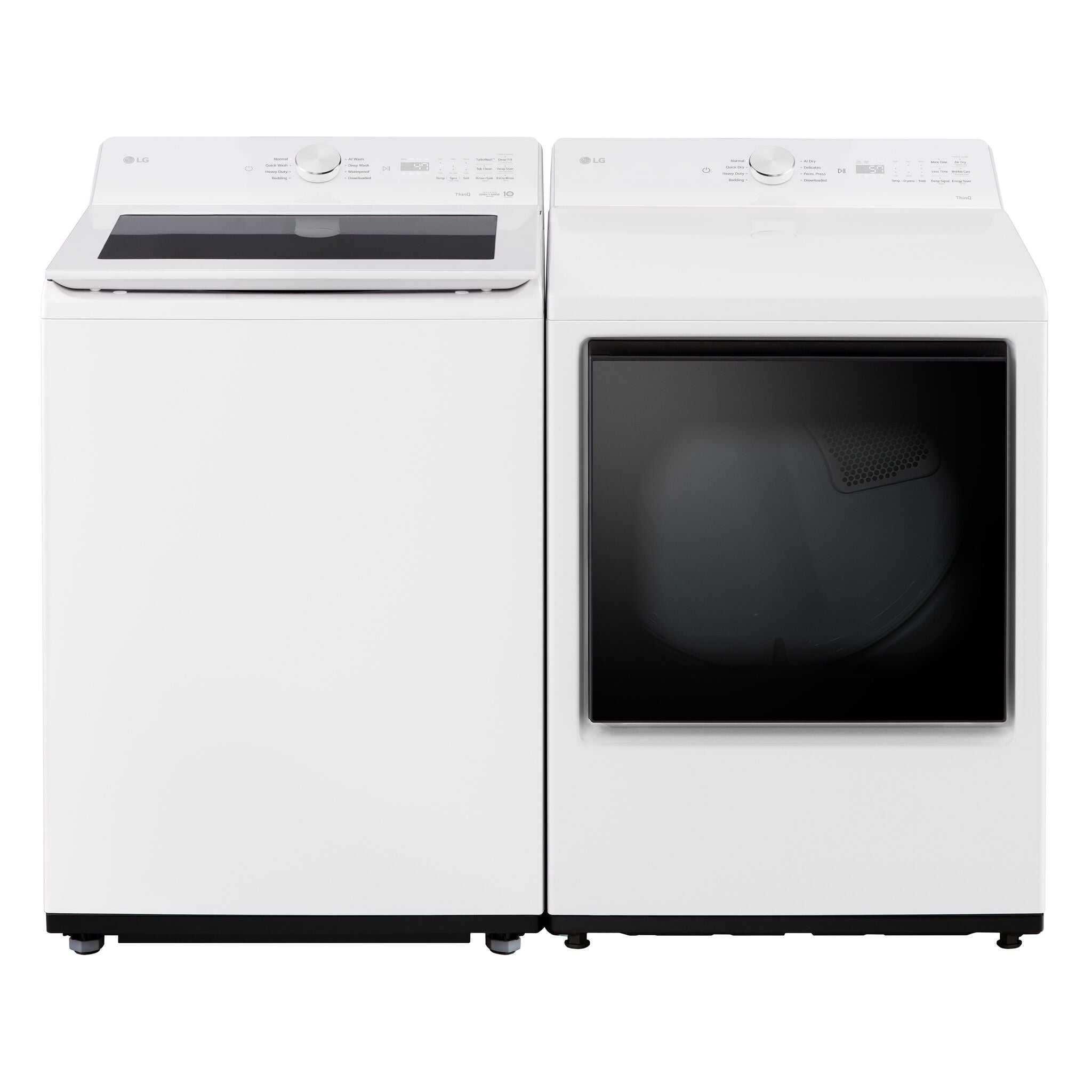 LG White Mega Capacity Smart Top Load Washer (5.6 Cu. Ft) & Electric Dryer with AI Sensing (7.3 Cu.Ft) - WT8205CW/DLE8200W