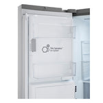 Refrigerator door interior featuring clear bins and the Slim SpacePlus ice system