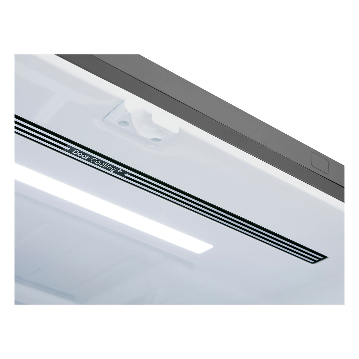 Close-up of the Door Cooling+ vent and interior LED lighting