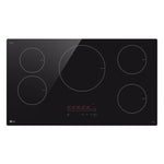 LG Black 36-inch Smart Induction Cooktop with five cooking zones, central touch controls and UltraHeat 4.3kW element