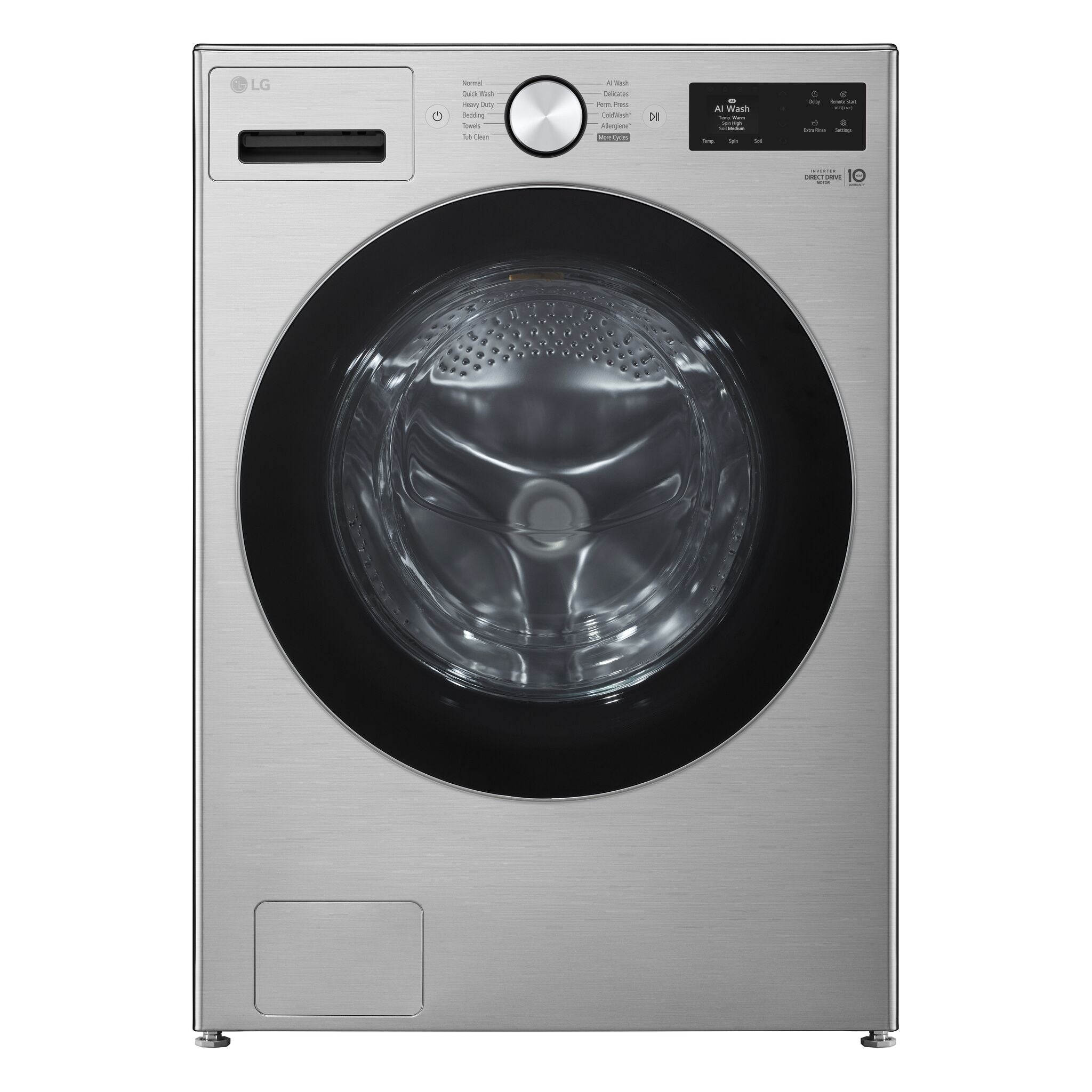 LG Graphite Steel Smart Washer with AI DD, TurboWash 360 and Allergiene Cycle (5.8 cu. ft.) - WM5800HVA