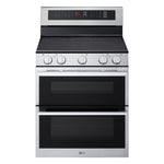 LG 30-inch Smart Electric Freestanding Double Oven Range in Stainless Steel front view