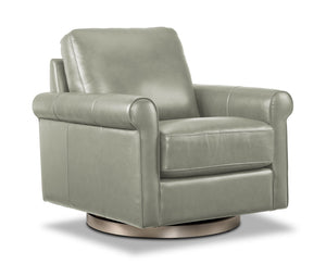 Laguna Fauteuil pivotant en cuir - gris