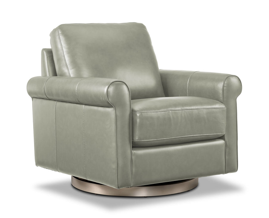 Laguna Leather Swivel Chair - Grey
