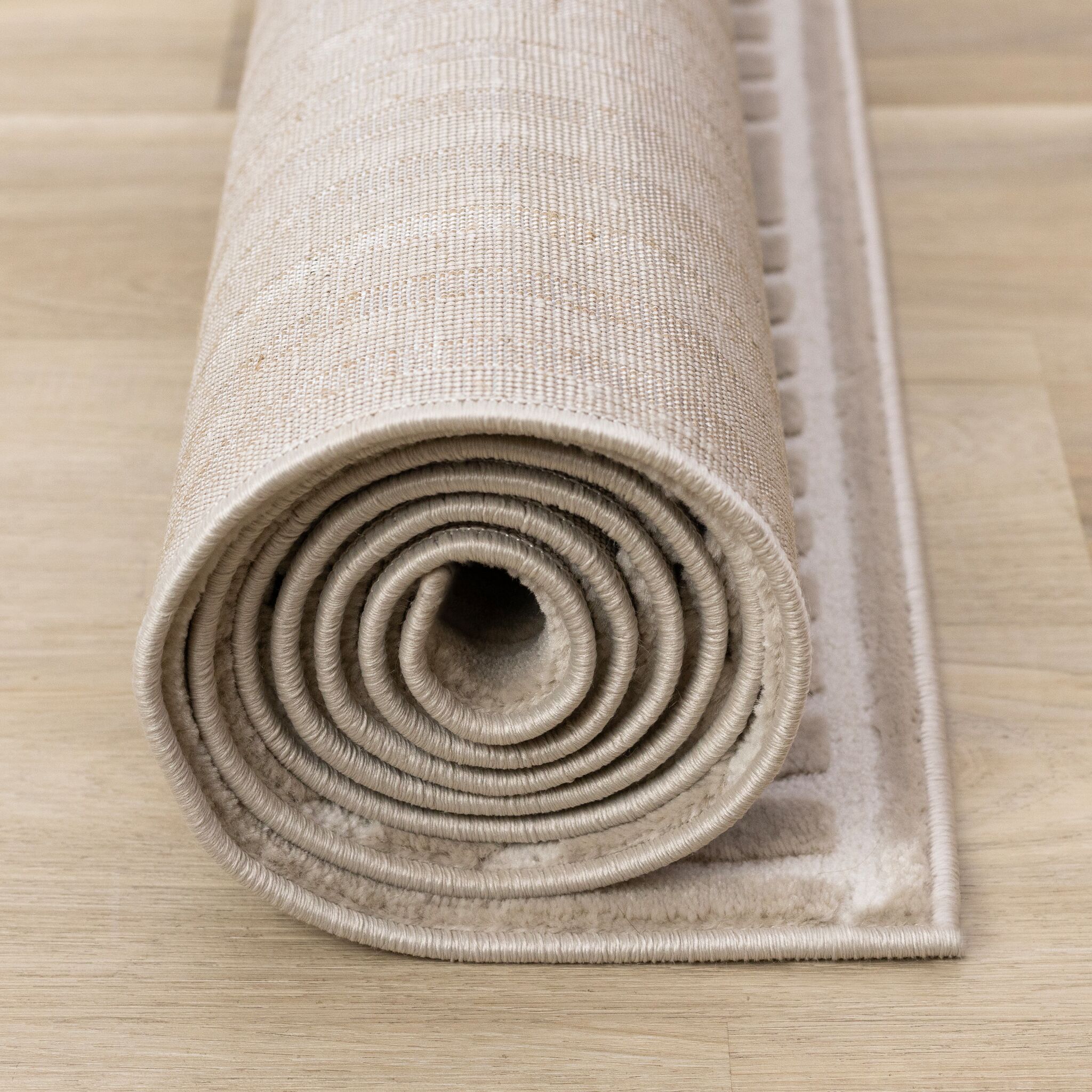 Sculpted Dunes 6'7" x 9'6" Modern Geometric Arches Pattern Area Rug - Cream, Beige