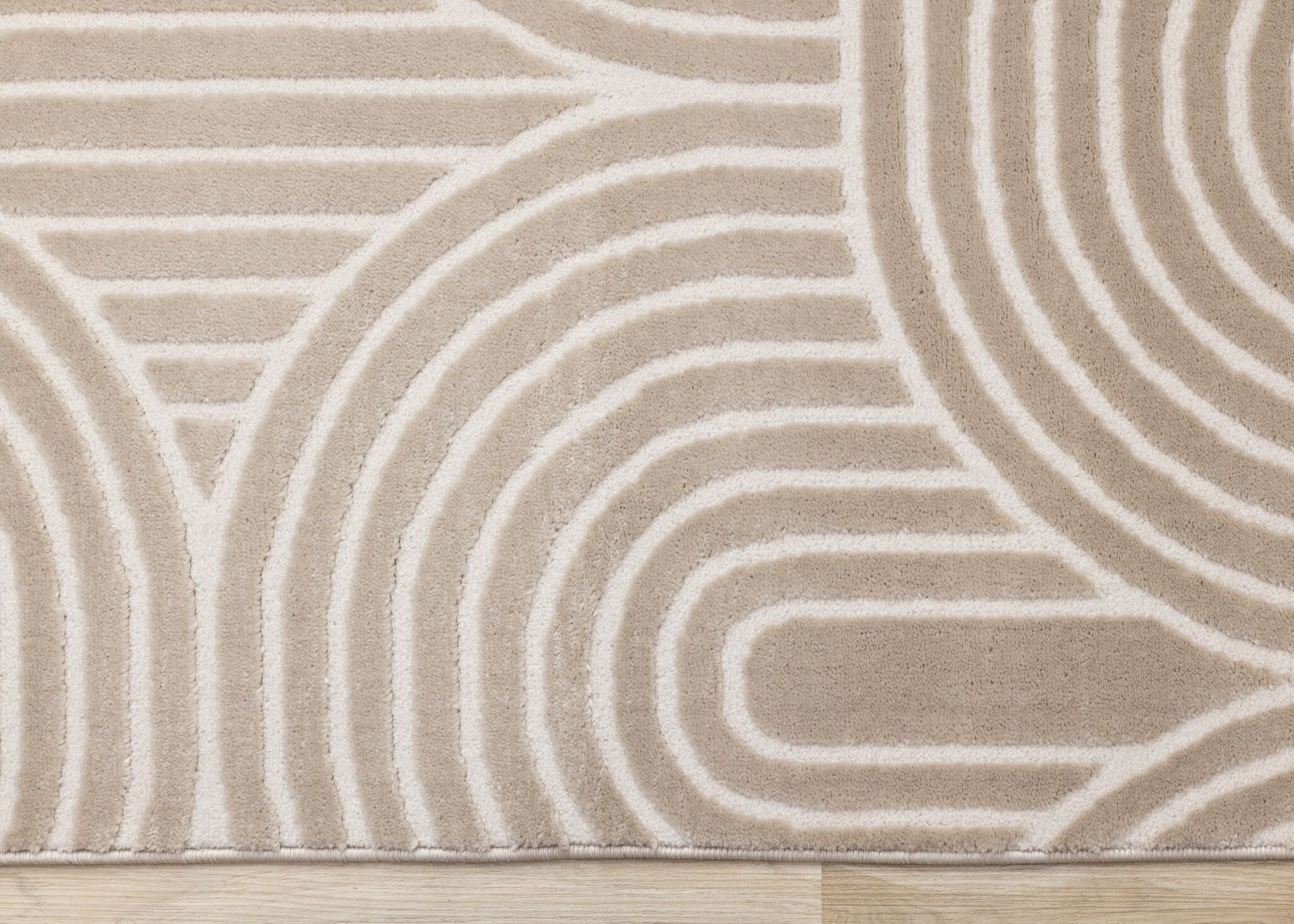 Sculpted Dunes 7'10" x 10'6" Modern Geometric Arches Pattern Area Rug - Cream, Beige