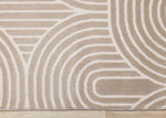 Sculpted Dunes 5'3" x 7'7" Modern Geometric Arches Pattern Area Rug - Cream, Beige
