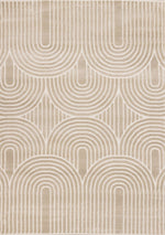 Sculpted Dunes 5'3" x 7'7" Modern Geometric Arches Pattern Area Rug - Cream, Beige