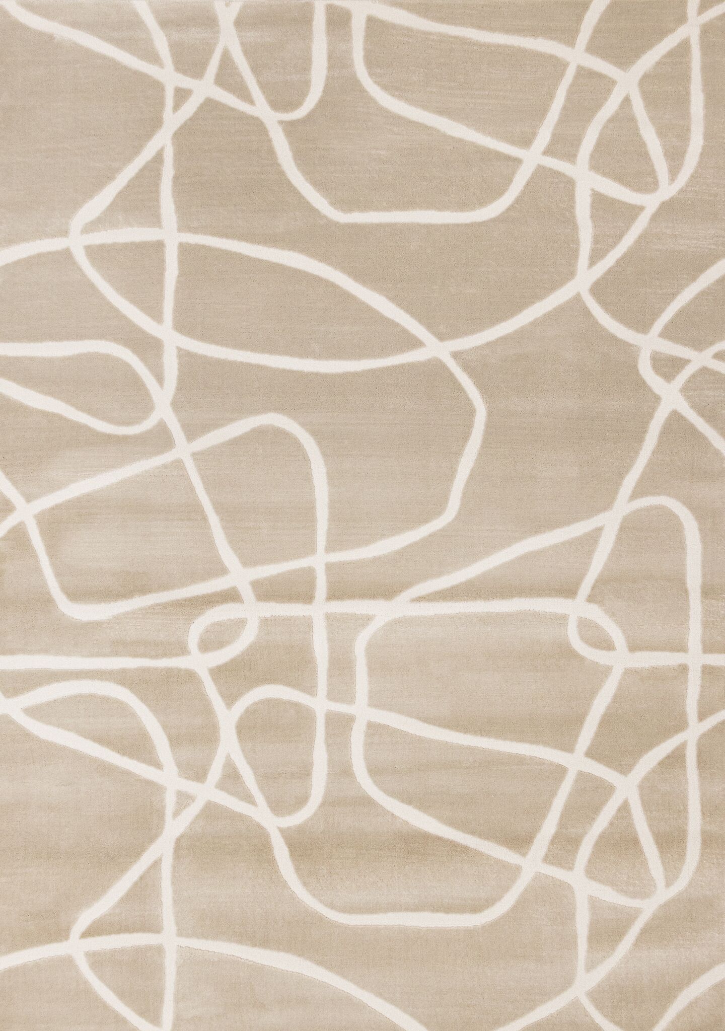 Soft Currents 6'7" x 9'6" Organic Line Design Area Rug - Beige, Cream