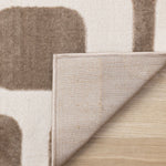 Vintage Vibes 6'7" x 9'6" Mid-Century Modern Area Rug - Brown, Cream