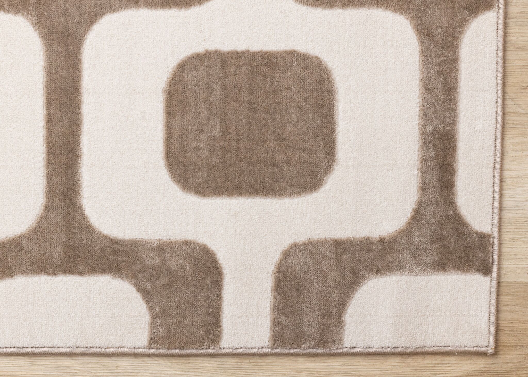 Vintage Vibes 7'10" x 10'6" Mid-Century Modern Area Rug - Brown, Cream