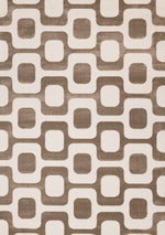 Vintage Vibes 7'10" x 10'6" Mid-Century Modern Area Rug - Brown, Cream