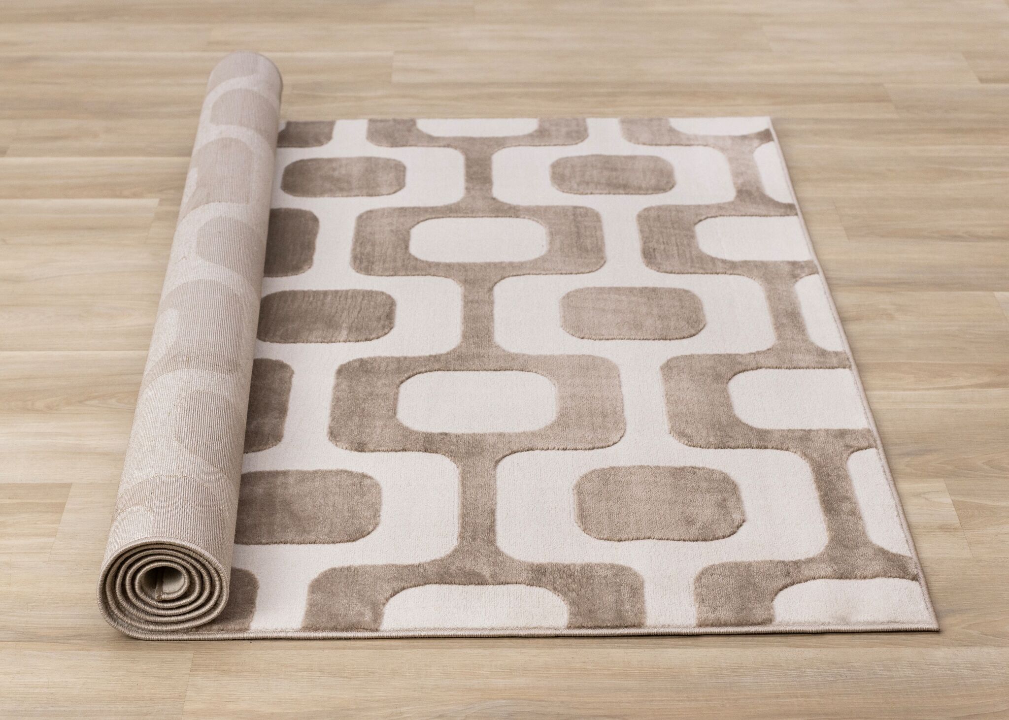 Vintage Vibes 7'10" x 10'6" Mid-Century Modern Area Rug - Brown, Cream