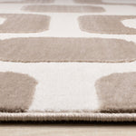 Vintage Vibes 6'7" x 9'6" Mid-Century Modern Area Rug - Brown, Cream