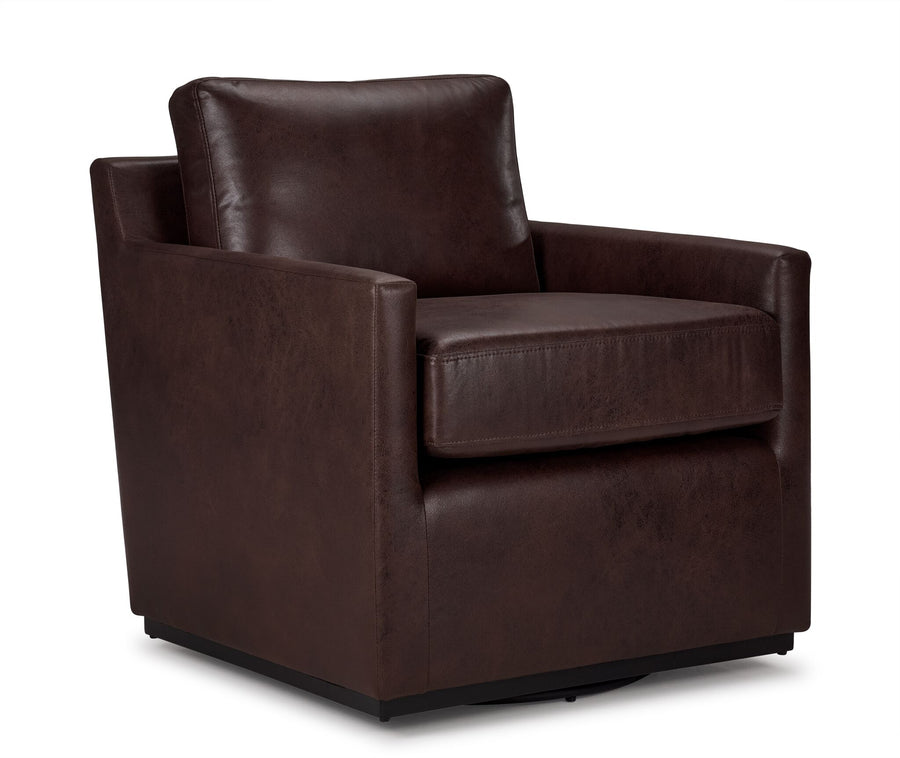 Levi Swivel Accent Chair - Brown
