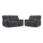 Lucie Reclining Sofa and Loveseat Set - Charcoal