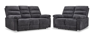 Lucie Ens. Sofa et causeuse inclinables - anthracite