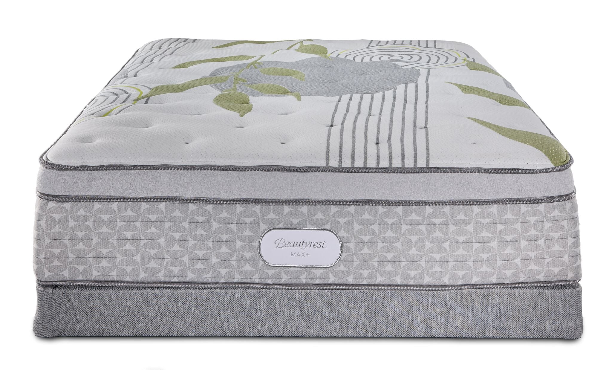 Beautyrest Max+ Lumen Euro Top Luxury Firm Queen Mattress and Low Profile Boxspring Set